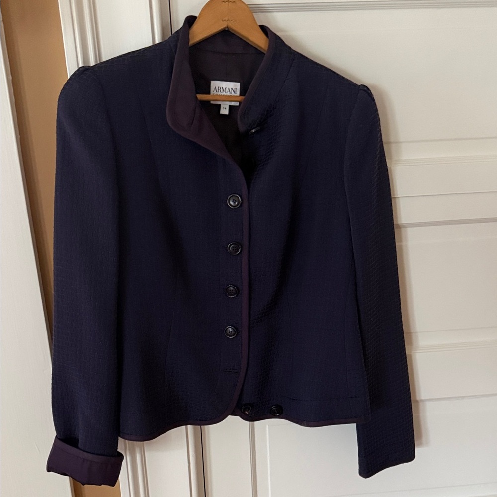 Armani Collezioni Women's Dark Blue Suit Jacket
